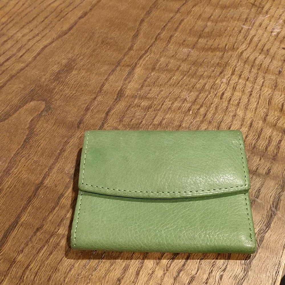 Green leather wallet